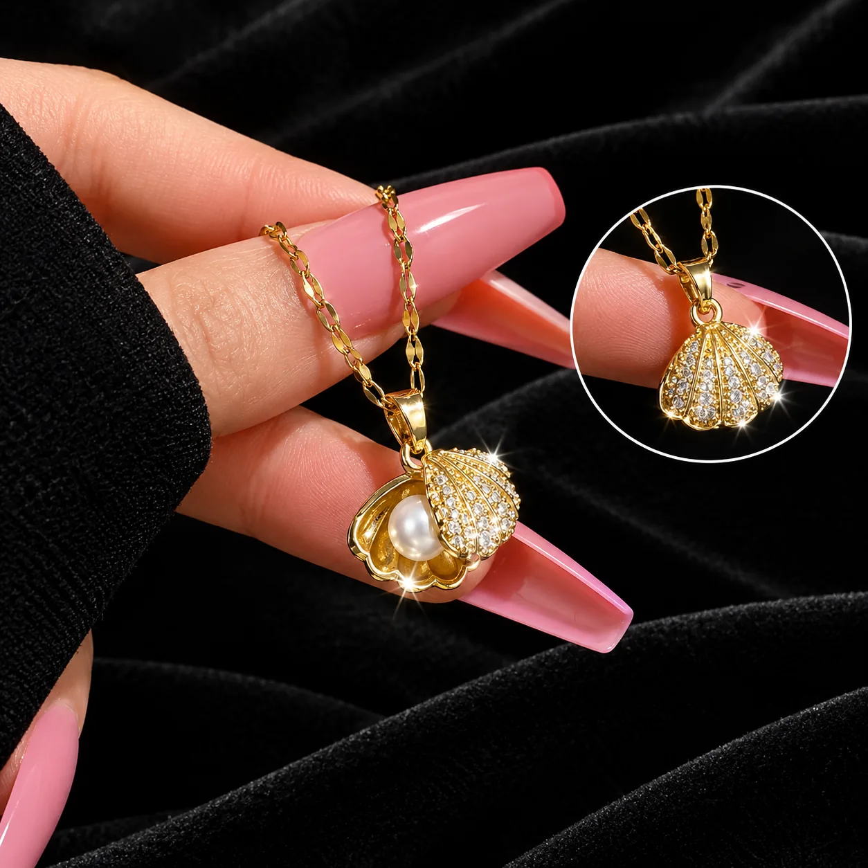 Collar conchita con perla