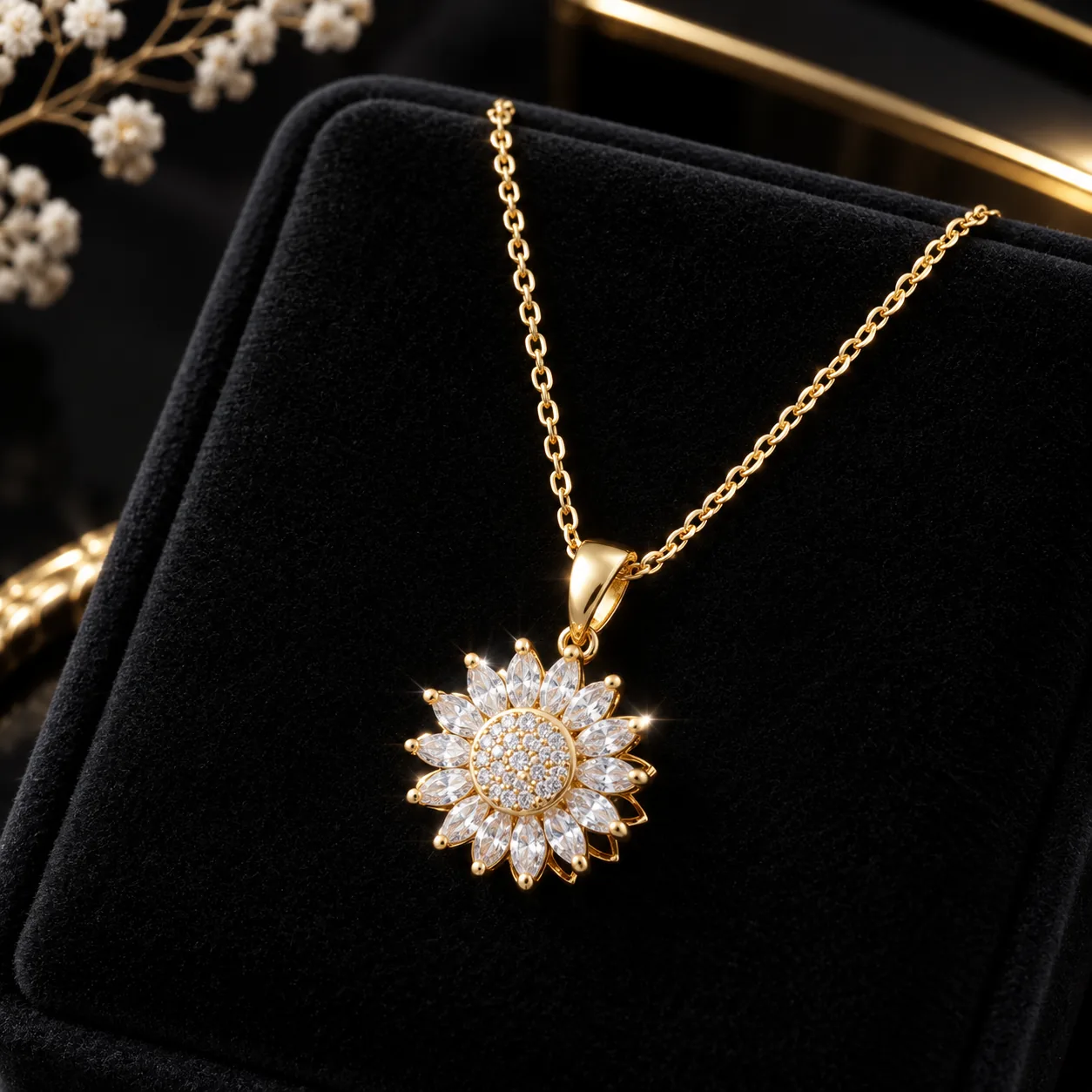 Collar girasol giratorio