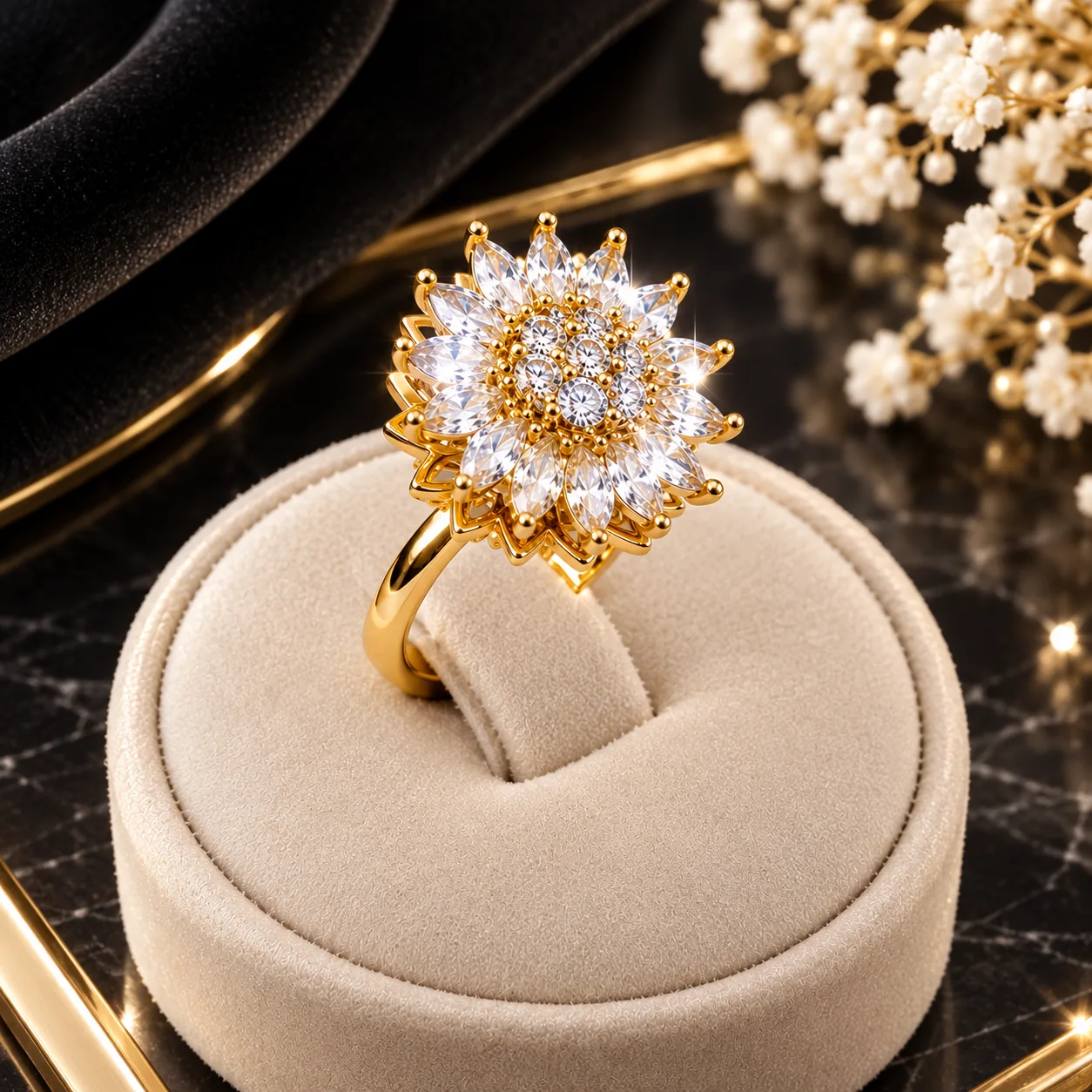 Anillo Girasol Giratorio