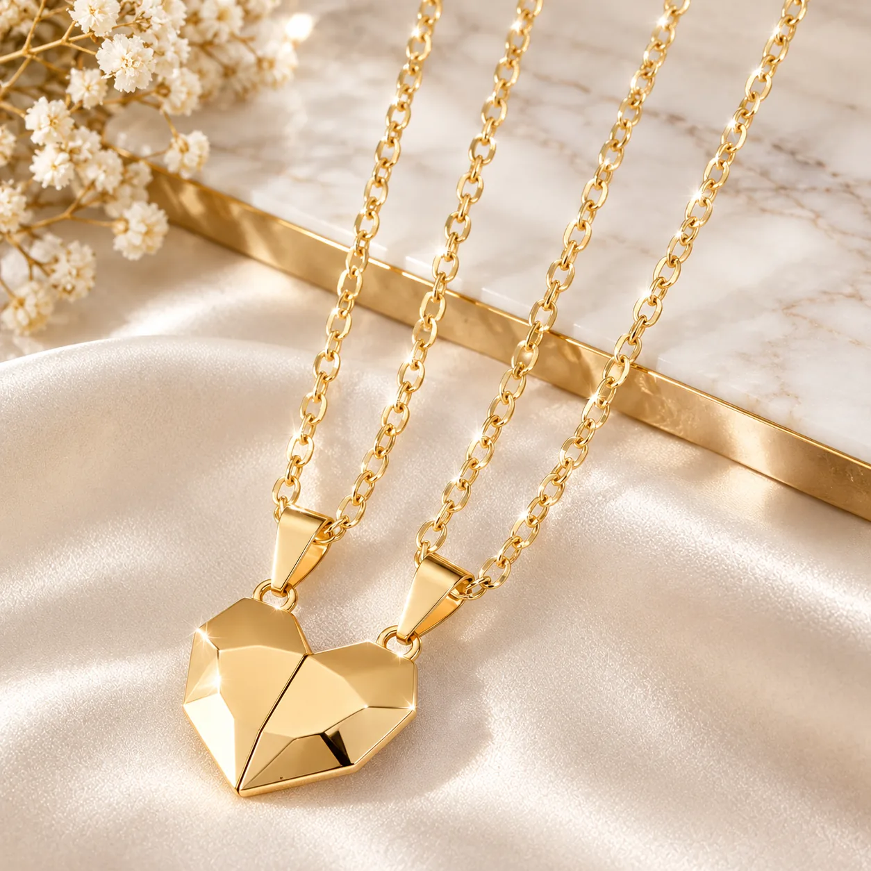 Corazón Magnético Dorado + Dorado